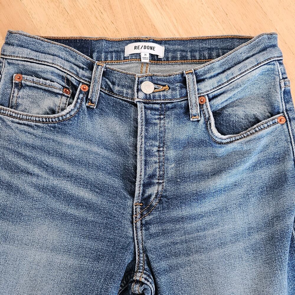 RE/DONE Originals Mid Rise Wide Leg Jeans West Coast Fade sz 26 Hemmed - Picture 4 of 12